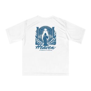 unisex motivational performance t shirt heaven design, sportswear, gym apparel, inspirational gift, fitness tee